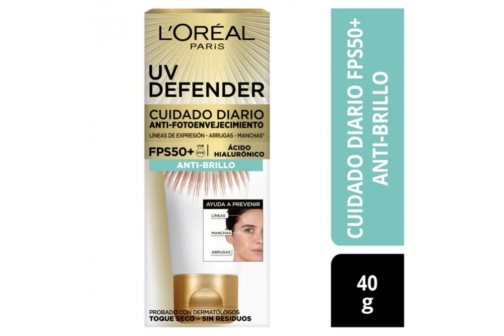 Crema Facial Hidratante Uv Defender Cuidado Diario Spf 50 40 G