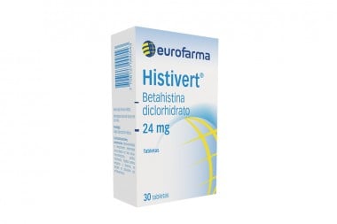 betahistina diclorhidrato Histivert 24 mg 30 Tabletas