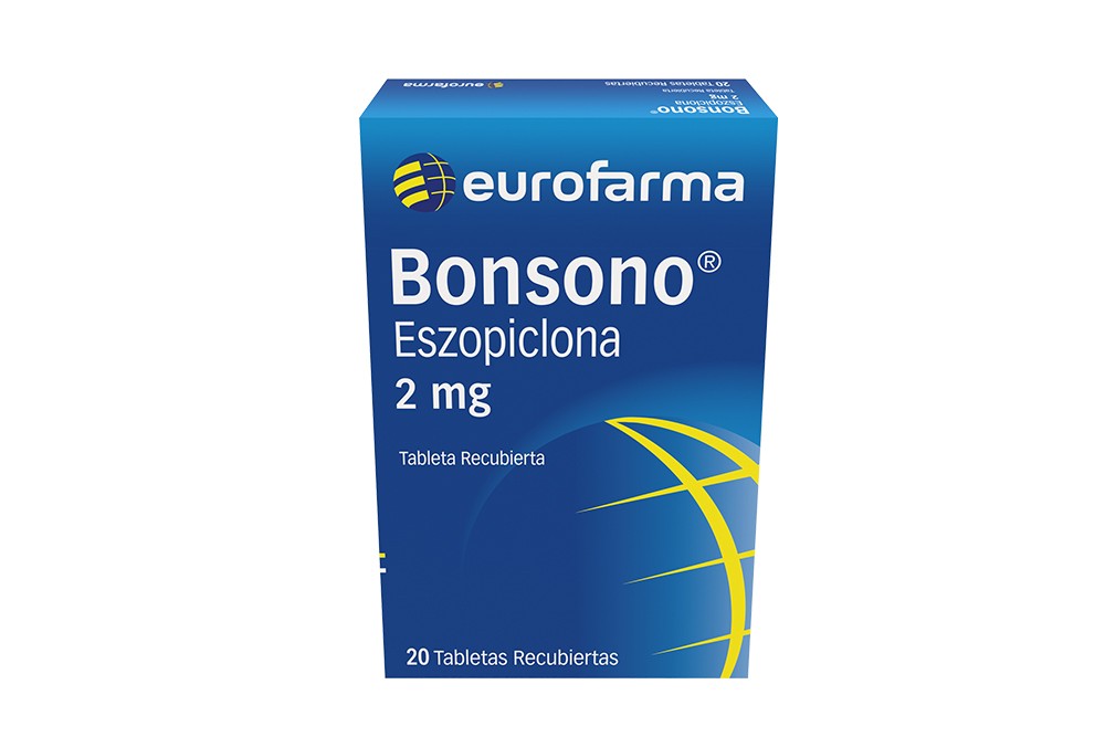 Eszopiclona Bonsono 2 Mg 20 Tabletas Recubiertas