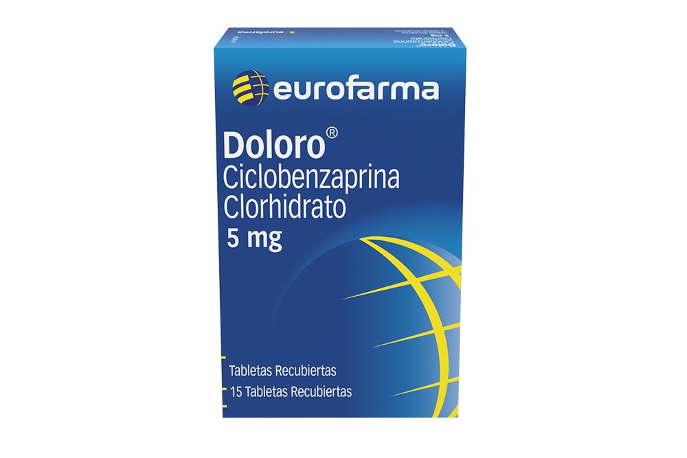 Ciclobenzaprina Clorhidrato Doloro 5 Mg 15 Tabletas Recubiertas