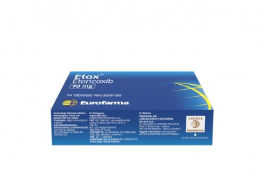 Etoricoxib Etox 90 Mg 14 Tabletas Recubiertas