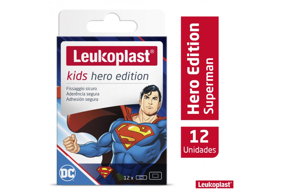 Curas Leukoplast Kids Hero Super Man 12 Unds