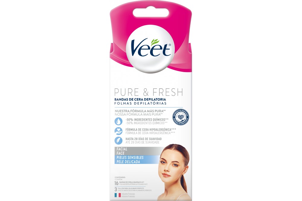 Bandas De Crema Depilatorias Veet Faciales 16 Unds