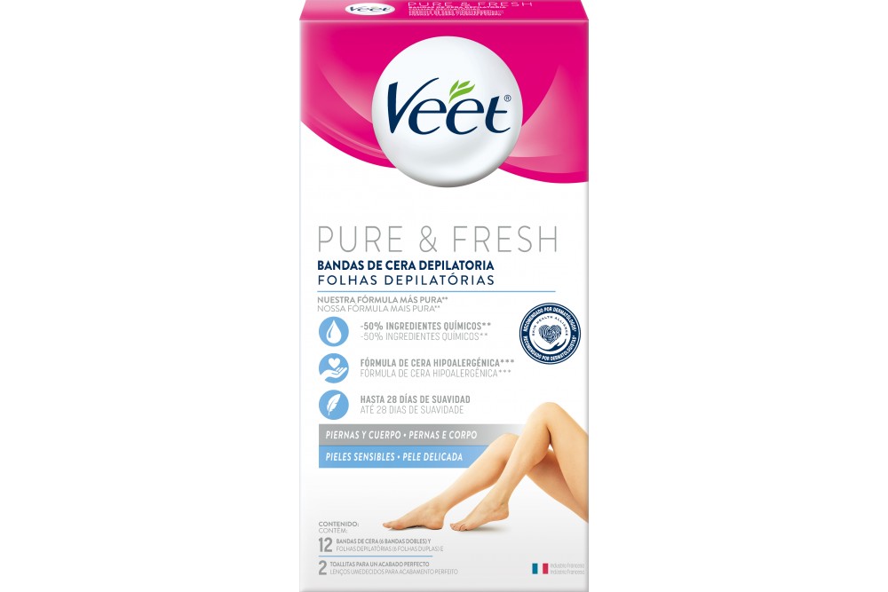 Bandas De Crema Depilatorias Veet Piernas Y Cuerpo 12 Unds