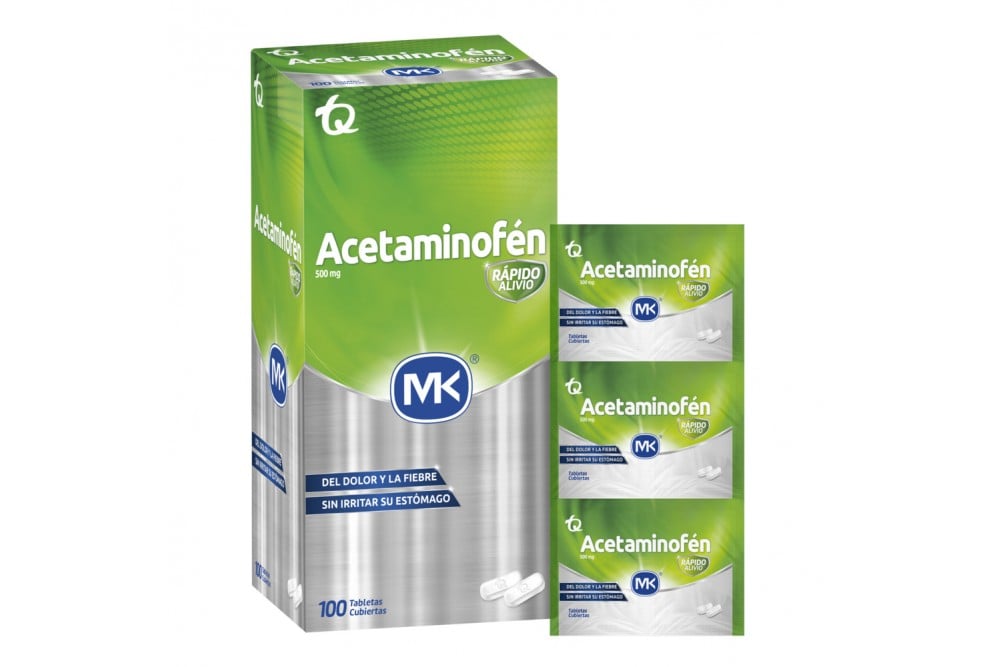 Acetaminofén MK 500 mg 100 Tabletas