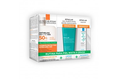 Kit Protector Solar Gel Micro Exfoliante Tratamiento La Roche-Posay