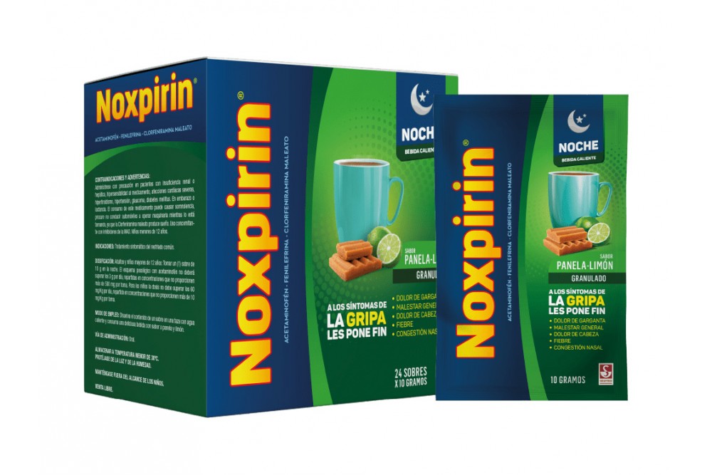 Noxpirin Noche Sabor Panela Limón 24 Sobres