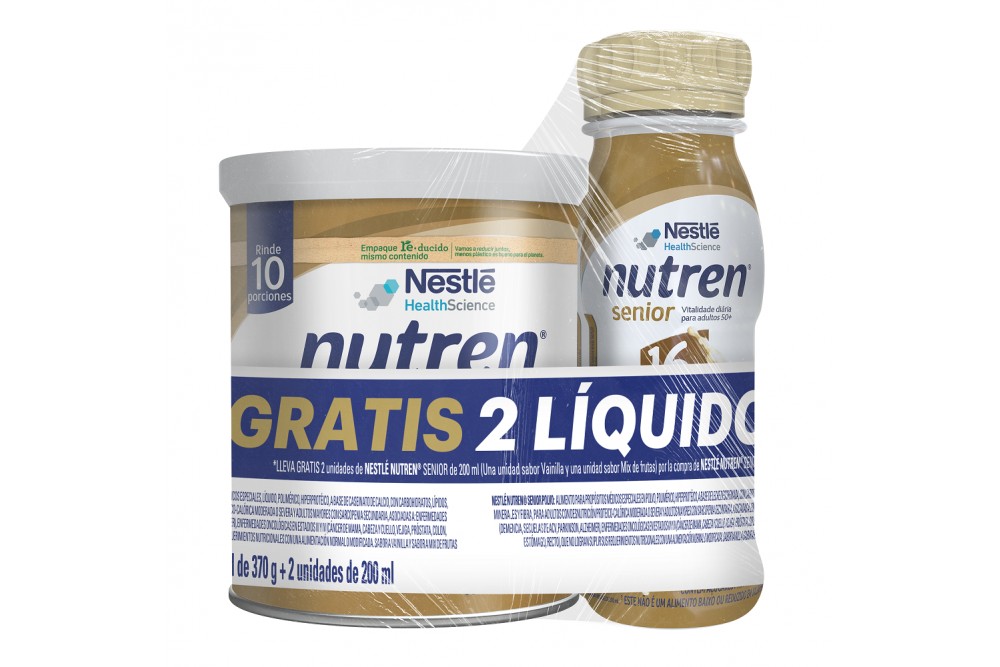 Complemento Nutricional Nutren Senior Vainilla 370 G Gratis 2 Liquidos