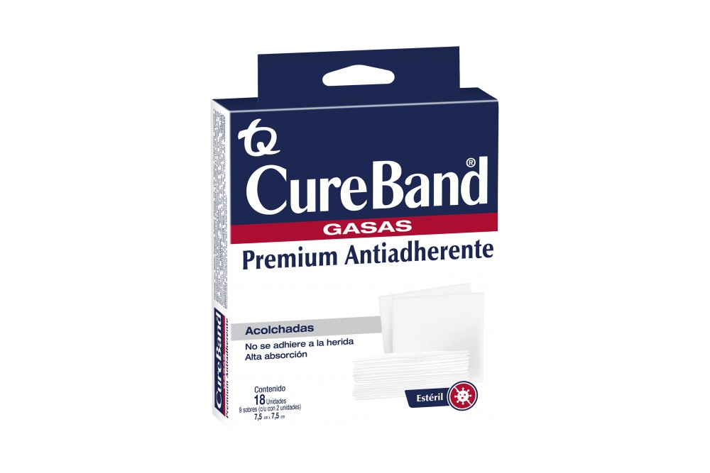 Gasa Antiadherente Cureband Premium 18 Unds