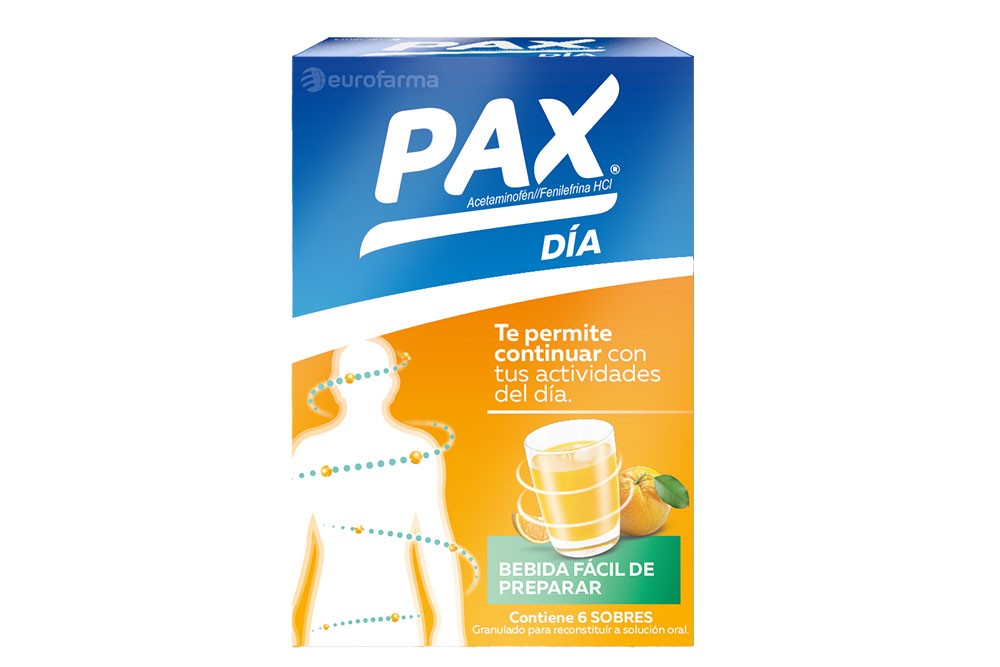 Pax Día Caja X 6 Sobres Sabor A Naranja - Resfriado