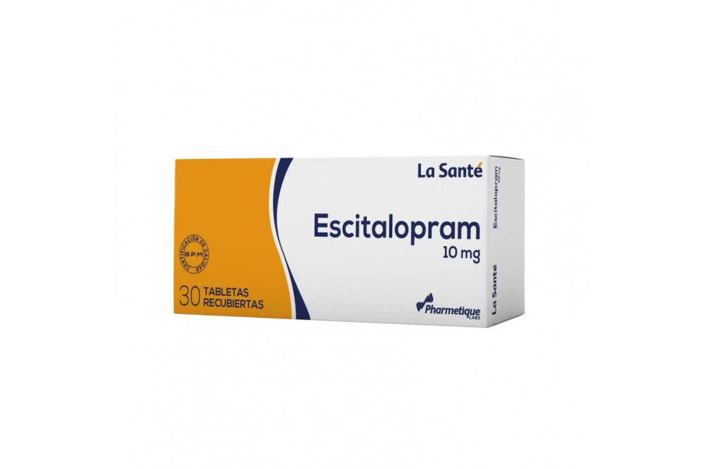 Escitalopram 10 Mg La Santé 30 Tableas Recubiertas