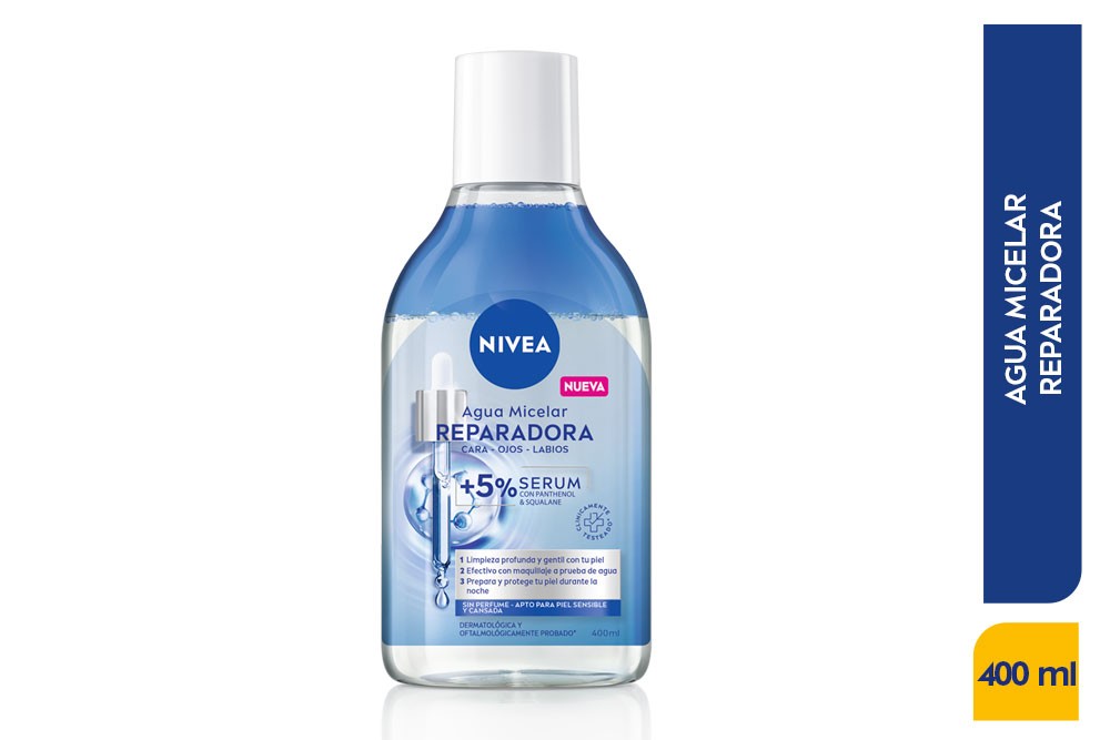 Agua Micelar Reparadora Nivea 5% De Serum 400 Ml