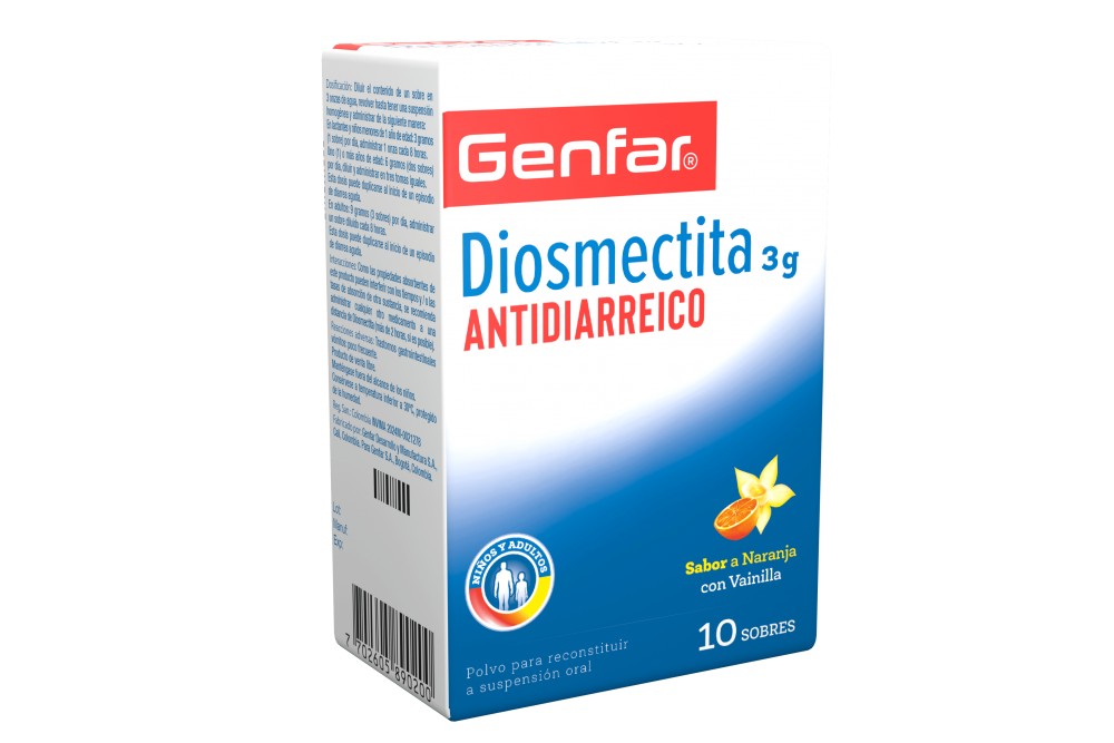 Diosmectita Genfar 3 G X 10 Sobres