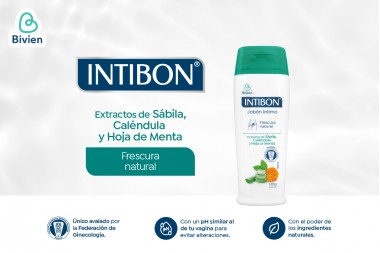 Jabón Íntimo Intibon Extractos De Sábila Caléndula Y Hojas De Menta 120 Ml