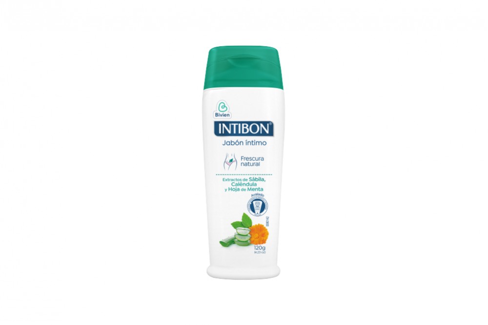 Jabón Íntimo Intibon Extractos De Sábila Caléndula Y Hojas De Menta 120 Ml