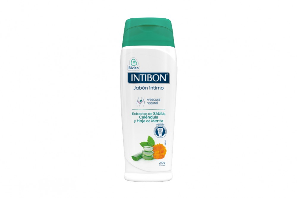 Jabón Intimo Intibon Extractos De Sábila, Caléndula Y Hojas De Menta 210 G