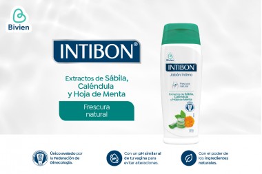 Jabón Intimo Intibon Extractos De Sábila, Caléndula Y Hojas De Menta 210 G