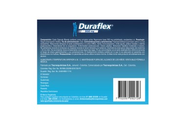 Durafex Forte 500 Mg 18 Cápsulas Liquidas