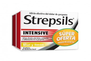 Oferta Strepsils Intensive Miel Limón Pague 18 Lleve 24 Unds