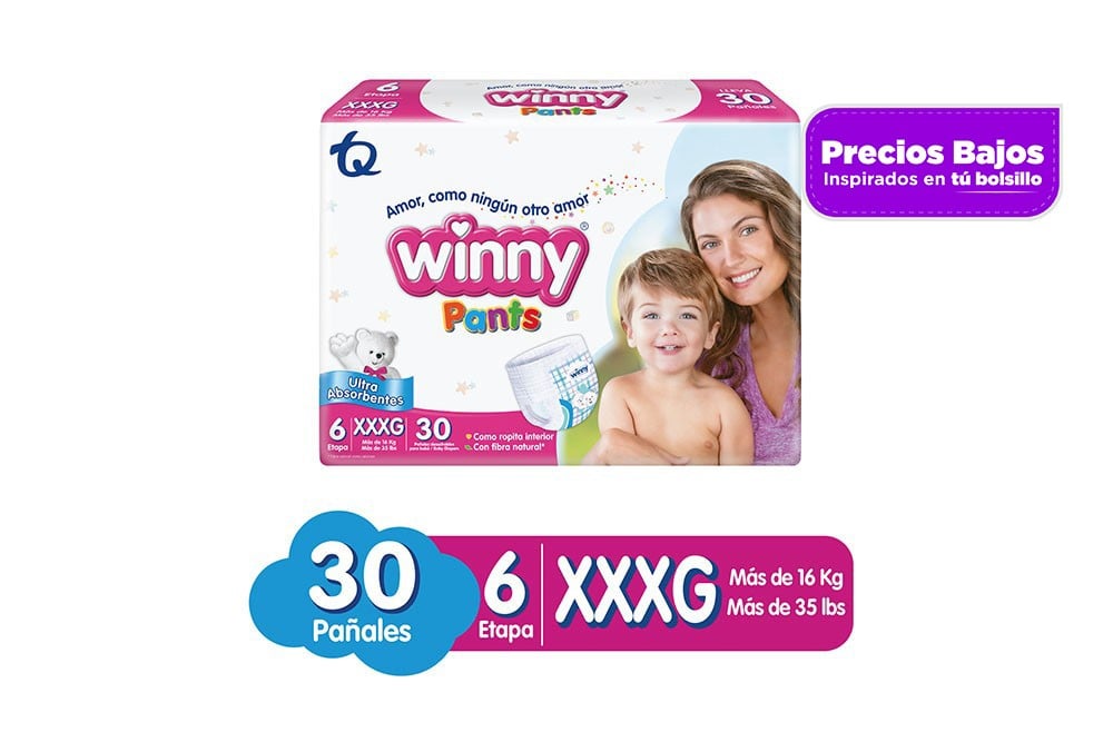 Pañales Winny Pants Etapa 6 Empaque Con 30 Unidades