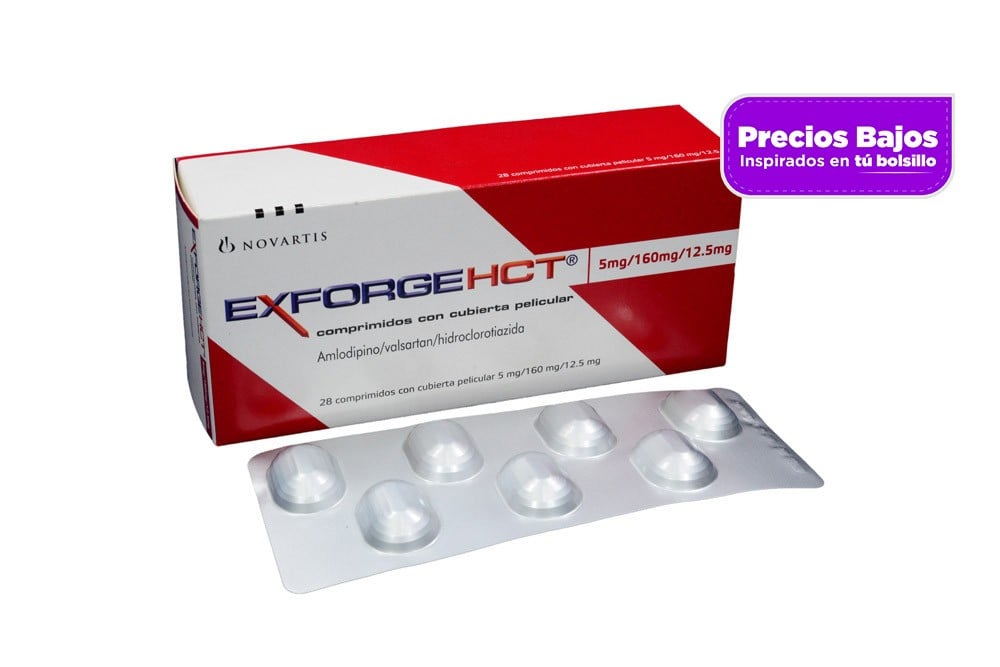 Exforge Hct 5 / 160 / 12.5 Mg Caja Con 28 Comprimidos