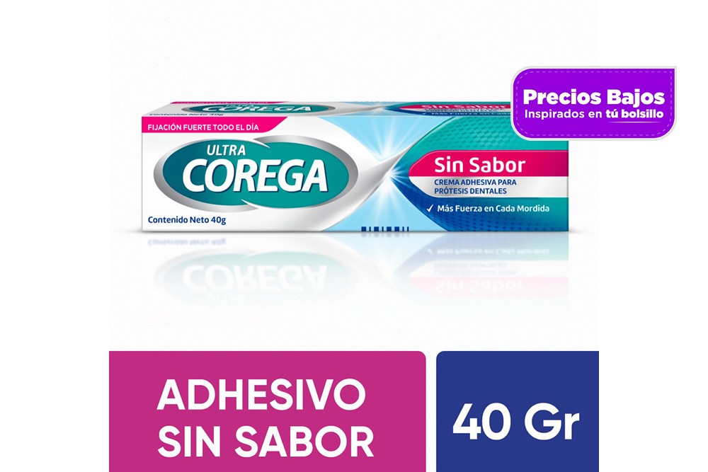 Crema Adhesiva Corega Ultra Sin Sabor 40 G