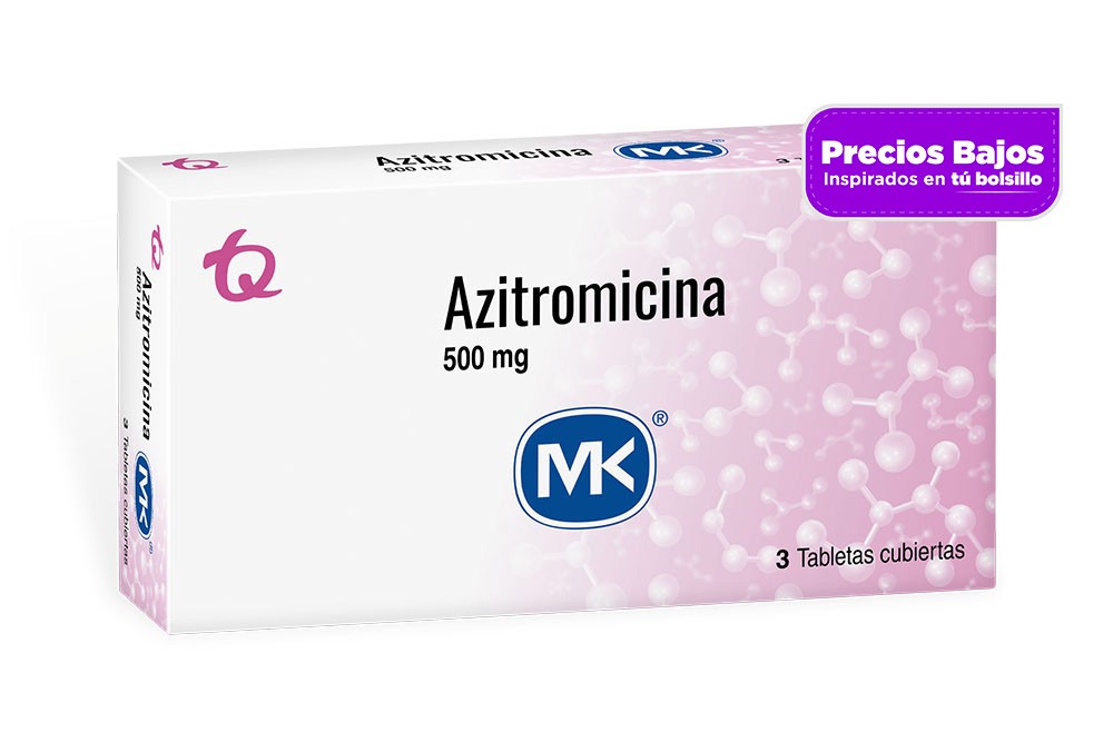 Azitromicina 500 Mg Caja Con 3 Tabletas Cubiertas