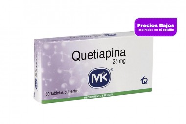 Quetiapina 25 Mg 30 Tabletas Recubiertas