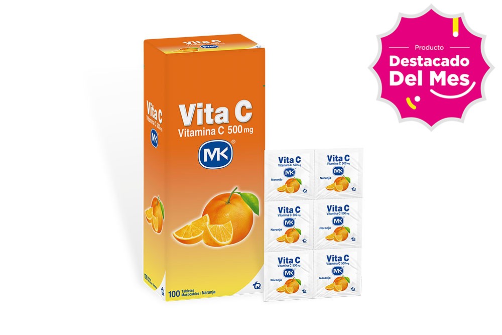 Vita C Sabor A Naranja 500 G Caja Con 100 Tabletas Masticables