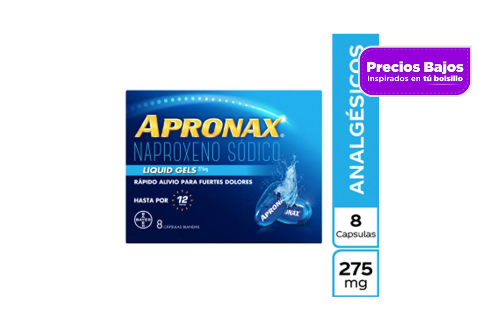 Apronax Liquid Gel 275 Mg Caja Con 8 Cápsulas Líquidas