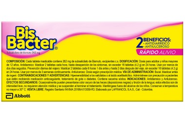 Bisbacter 262 Mg Bucal 8 Tabletas Masticables