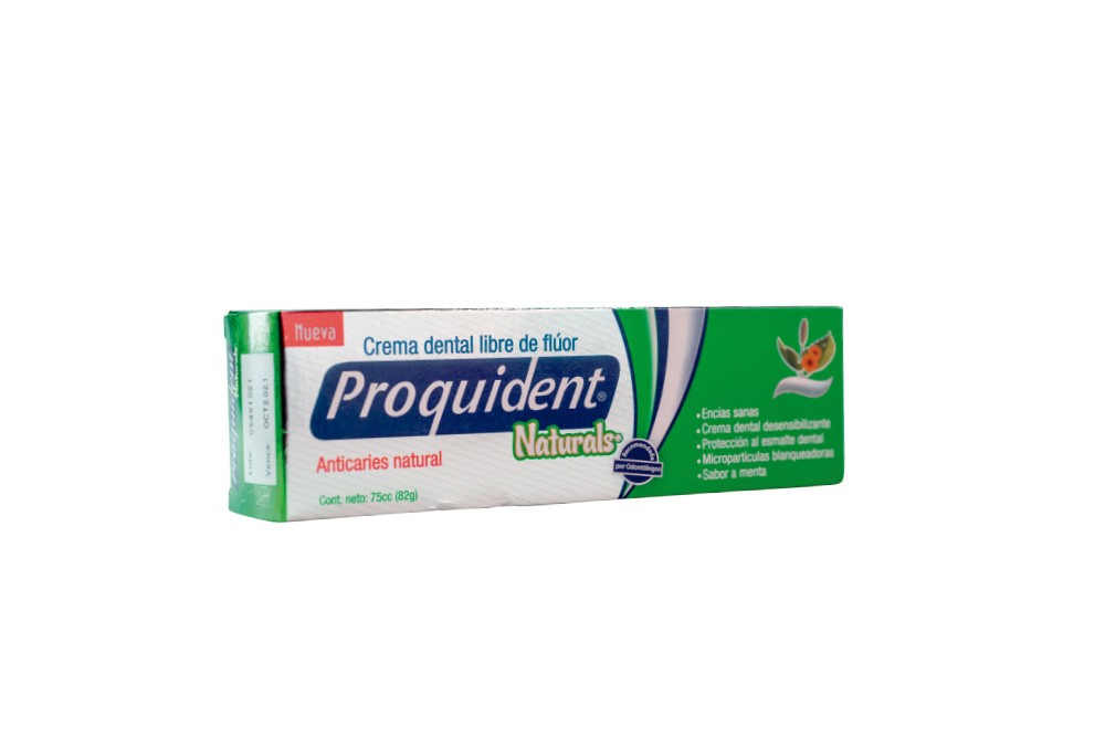 Crema Dental Proquident Naturals Sabor Menta 82 G