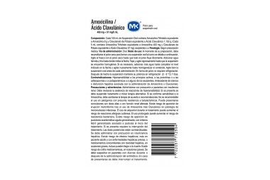 Amoxicilina / Acido Clavulánico Mk 400 Mg / 5 Ml Niños 100 Ml