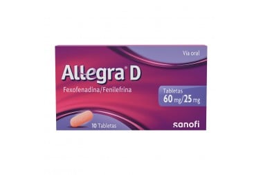 Allegra D 60/25 Mg 10 Tabletas