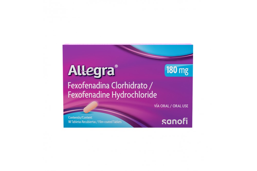 Allegra 180 Mg 10 Tabletas Recubiertas