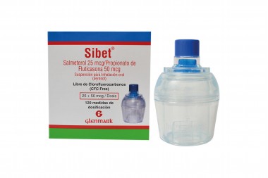 Inhalador Sibet 25Mcg / 50Mcg Suspensión Para Inhalación + Inhalocamara Und