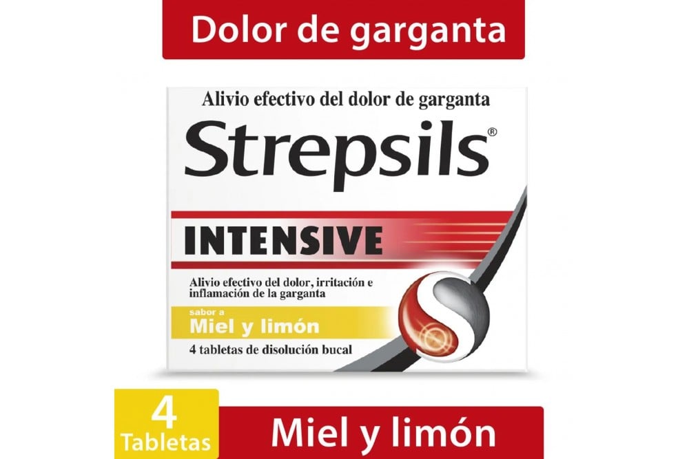 Strepsils Intensive Sabor Miel Y Limón 4 Tabletas