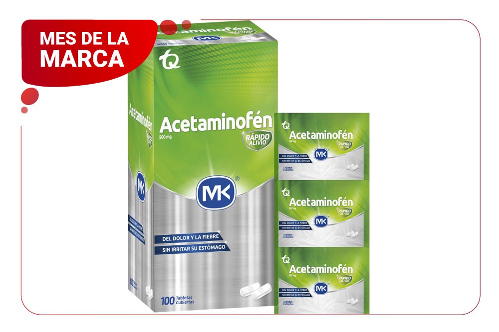 Acetaminofén Mk 500 Mg 100 Tabletas