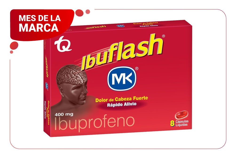 Ibuflash Forte 400 Mg Caja Con 8 Cápsulas Líquidas