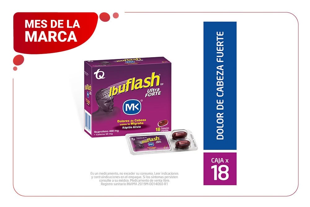 Ibuflash Ultra Forte 400 / 65 Mg Caja Con 18 Cápsulas Líquidas