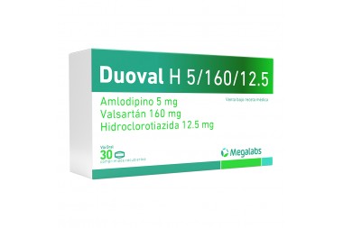 Duoval H 5/160/12.5 Mg Caja Con 30 Comprimidos