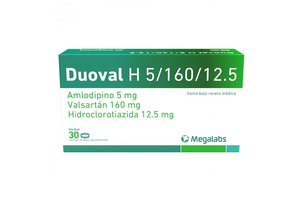 Duoval H 5/160/12.5 Mg Caja Con 30 Comprimidos