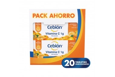 Tabletas Efervescentes Cebion Sabor Naranja 20 pastillas