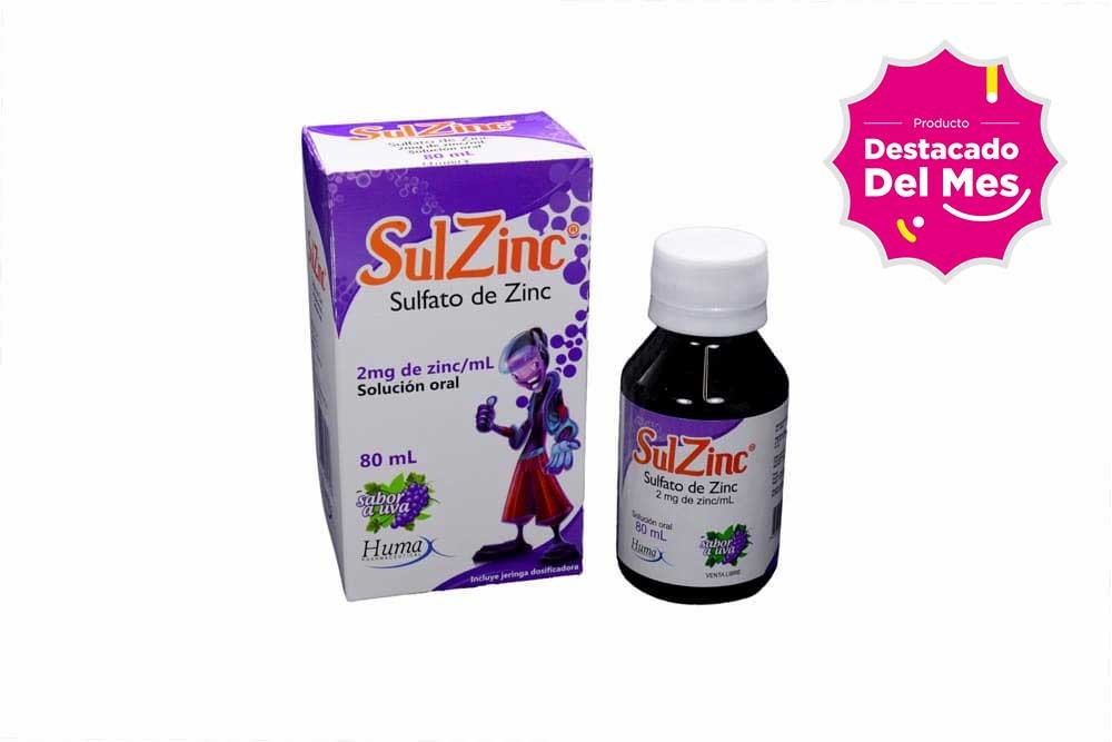 Sulzinc Solución Oral 2 Mg  Caja Con Frasco Con  80 Ml - Sabor A Uva