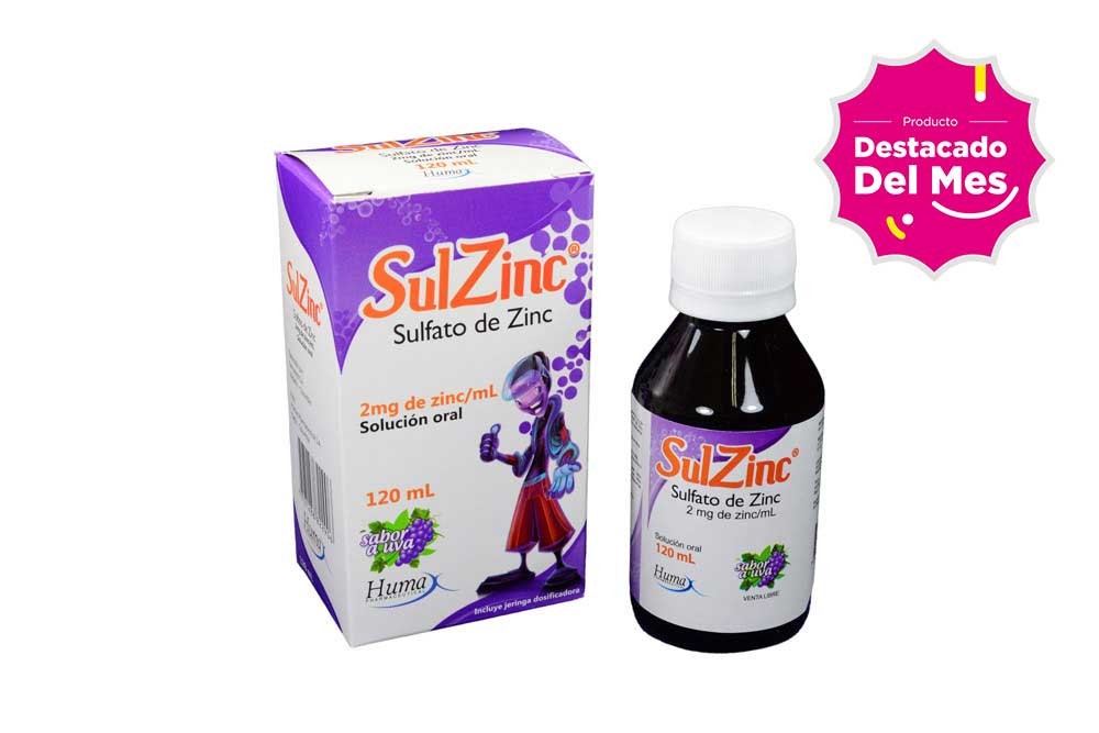 Sulzinc 2 Mg Caja Con Frasco X 120 Ml Sabor A Uva