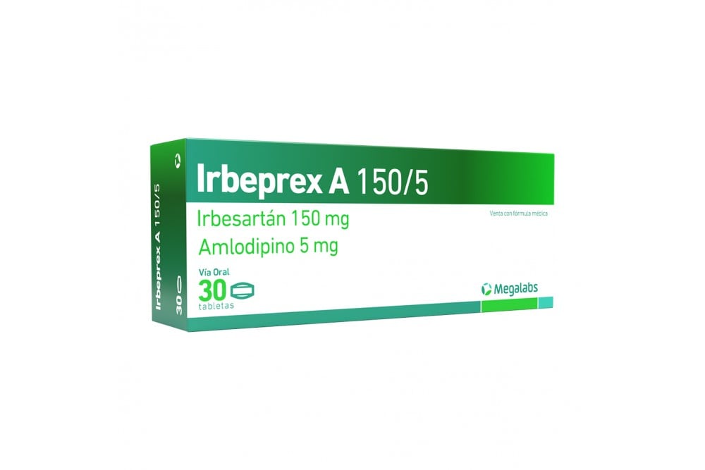 Irbeprex A 150 Mg / 5 Mg Caja Con 30 Tabletas