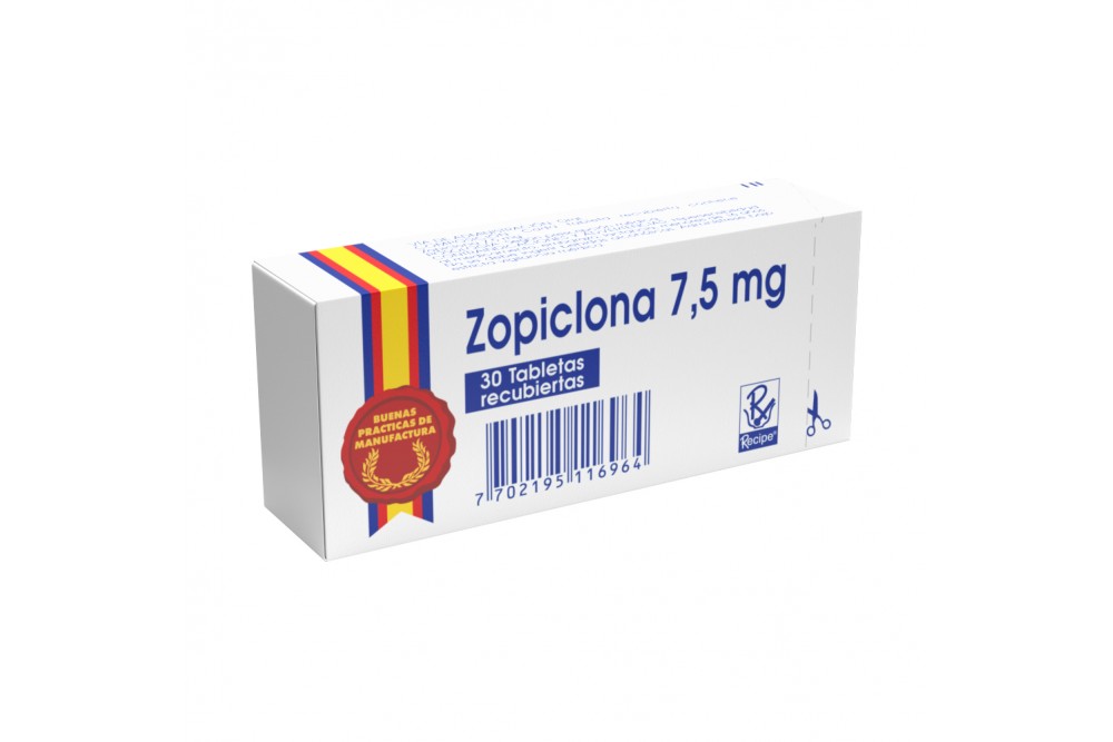 Zopiclona 7,5 Mg 30 Tabletas Recubiertas