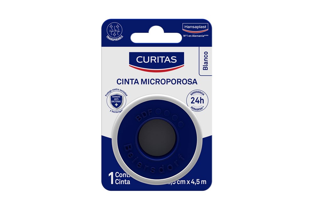 Cinta Microporosa Curitas Blanca 2,5 Cm x 4,5 M Und