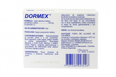 Dormex 100 Mg 20 Cápsulas