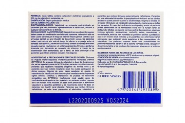 Valclomed 500 Mg 10 Tabletas Recubiertas